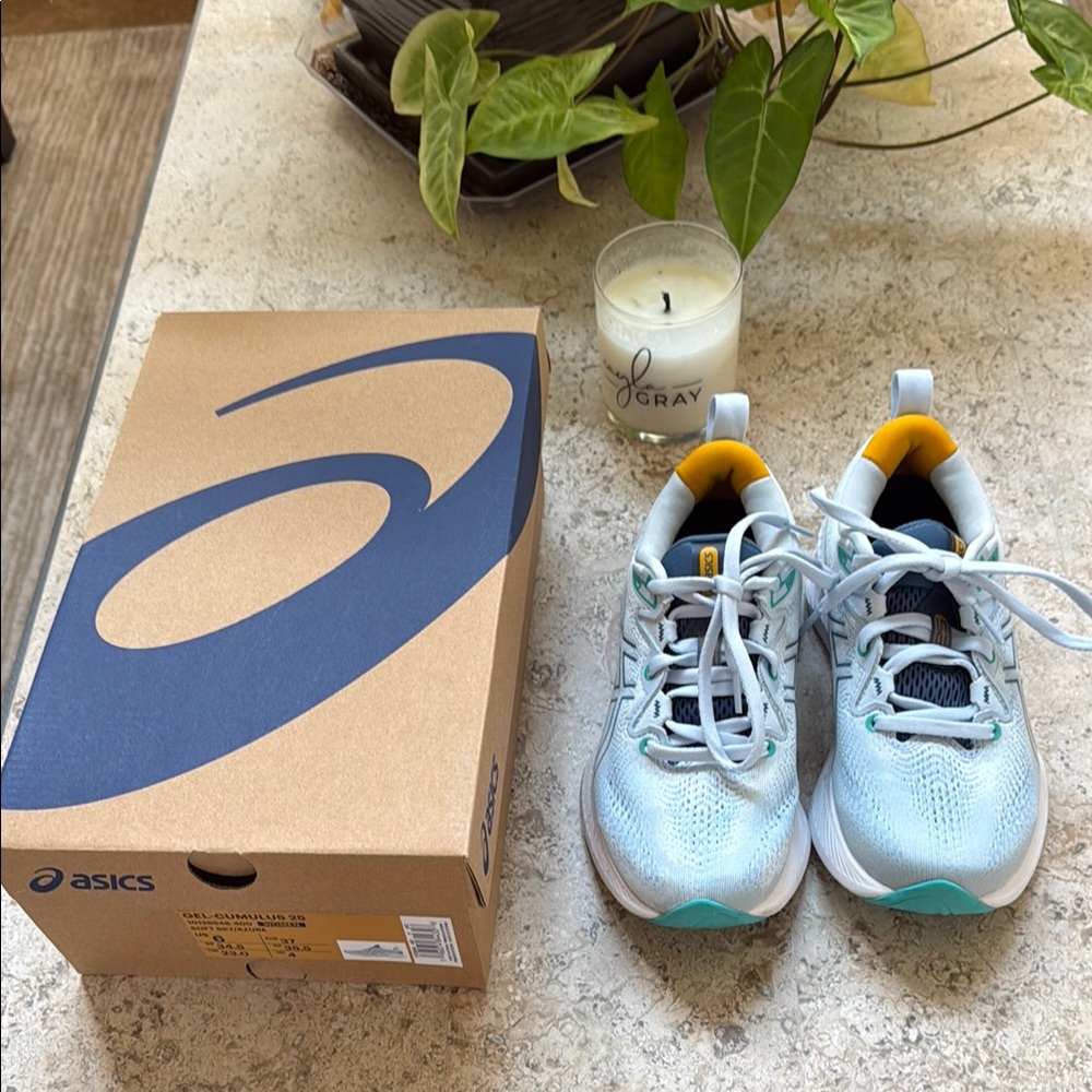 Asics Blue and Yellow Sneakers for Active Comfort